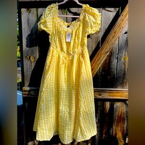 Torrid Yellow and White Gingham dress size 12 brand new with tags